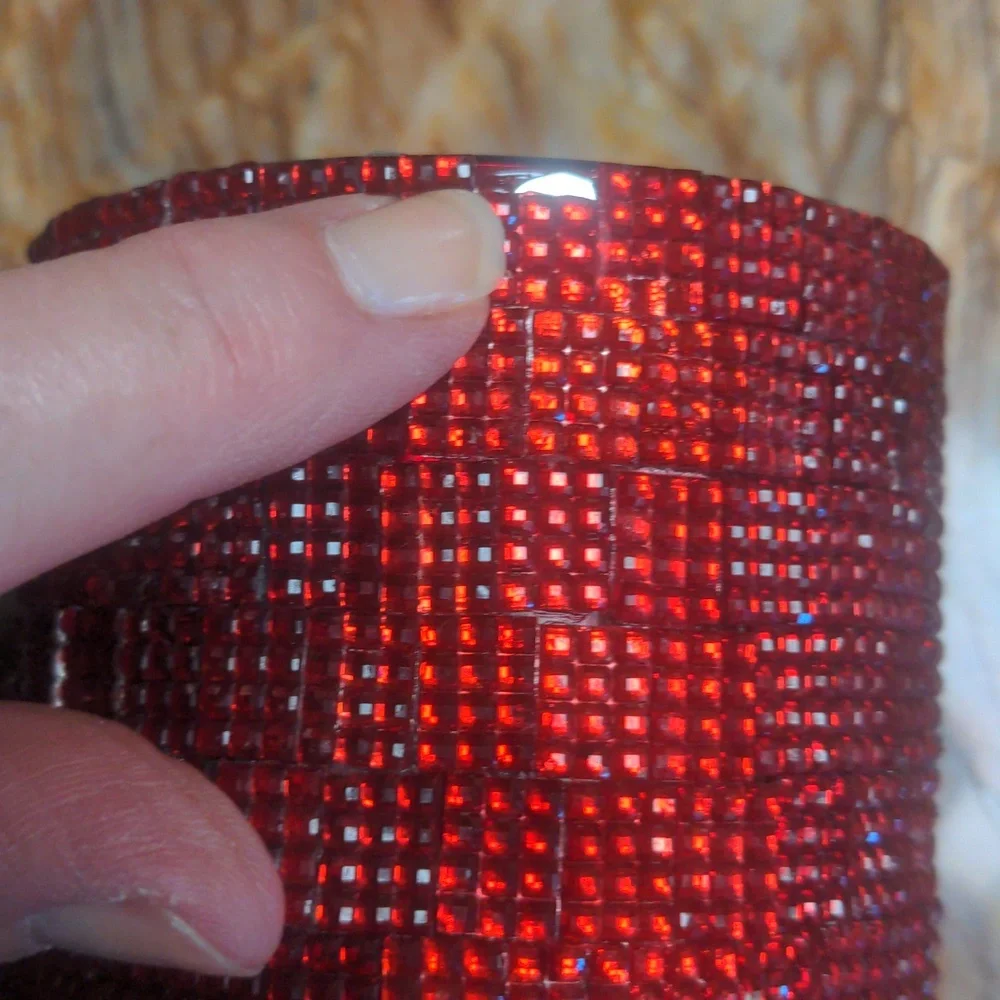 Red Bling vase or candle holder